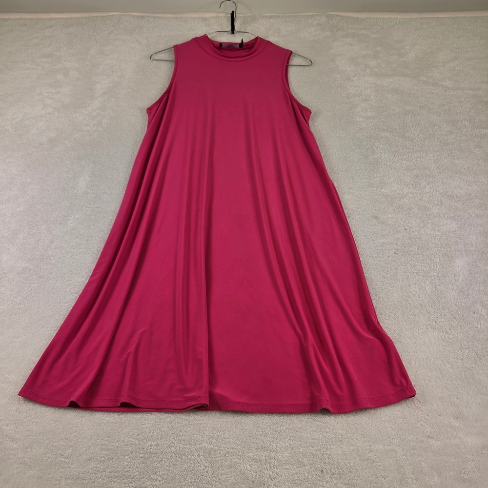 Nik and Nash Womens Magenta Pink Mock Neck Sleeveless Trapeze Mini Dress Size S